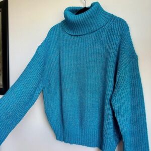 French Connection Blue Turtleneck Sweater